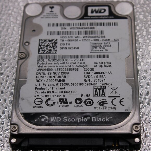 582508-280 GB RPM 7200 WD Hard Drive.  3 x 4 inches. - Picture 2 of 4